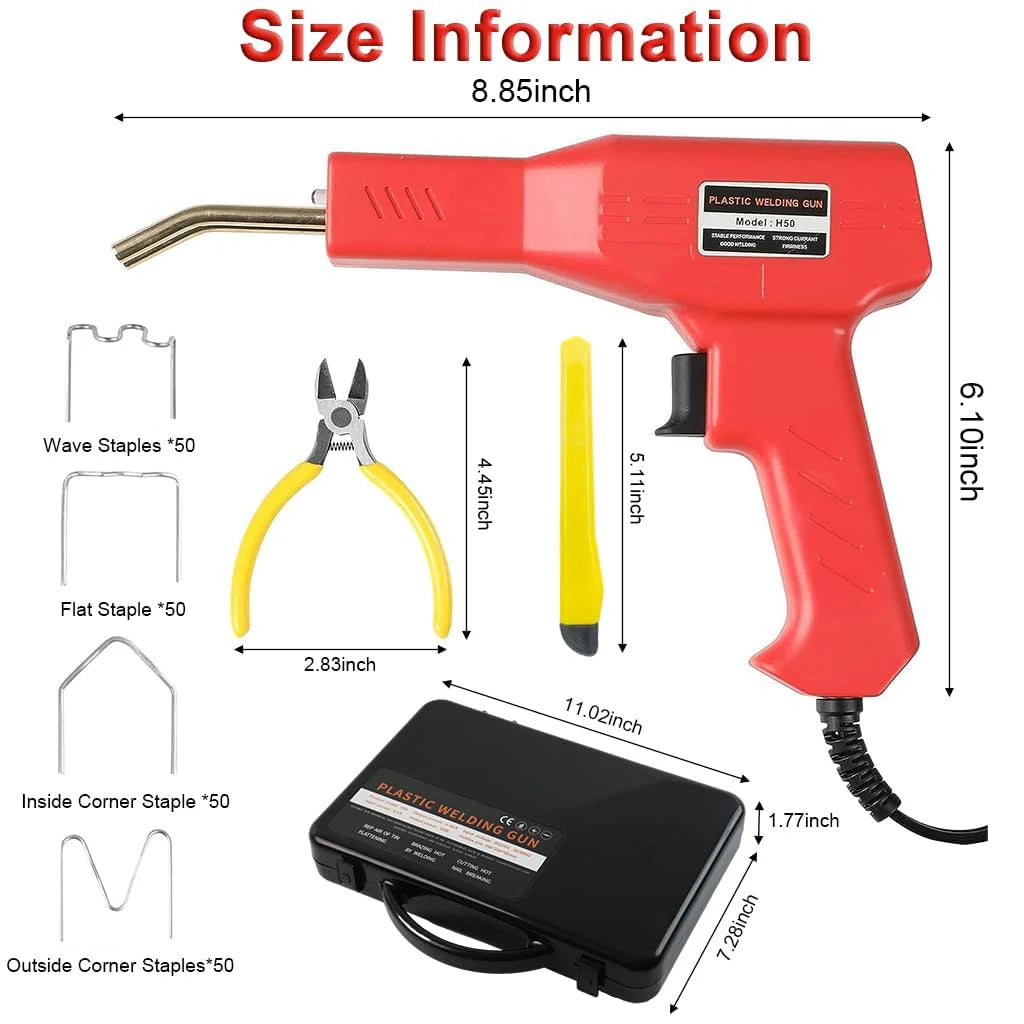 50W Plastic Welding Machine Kit with 600Pcs 4 Types of Staples