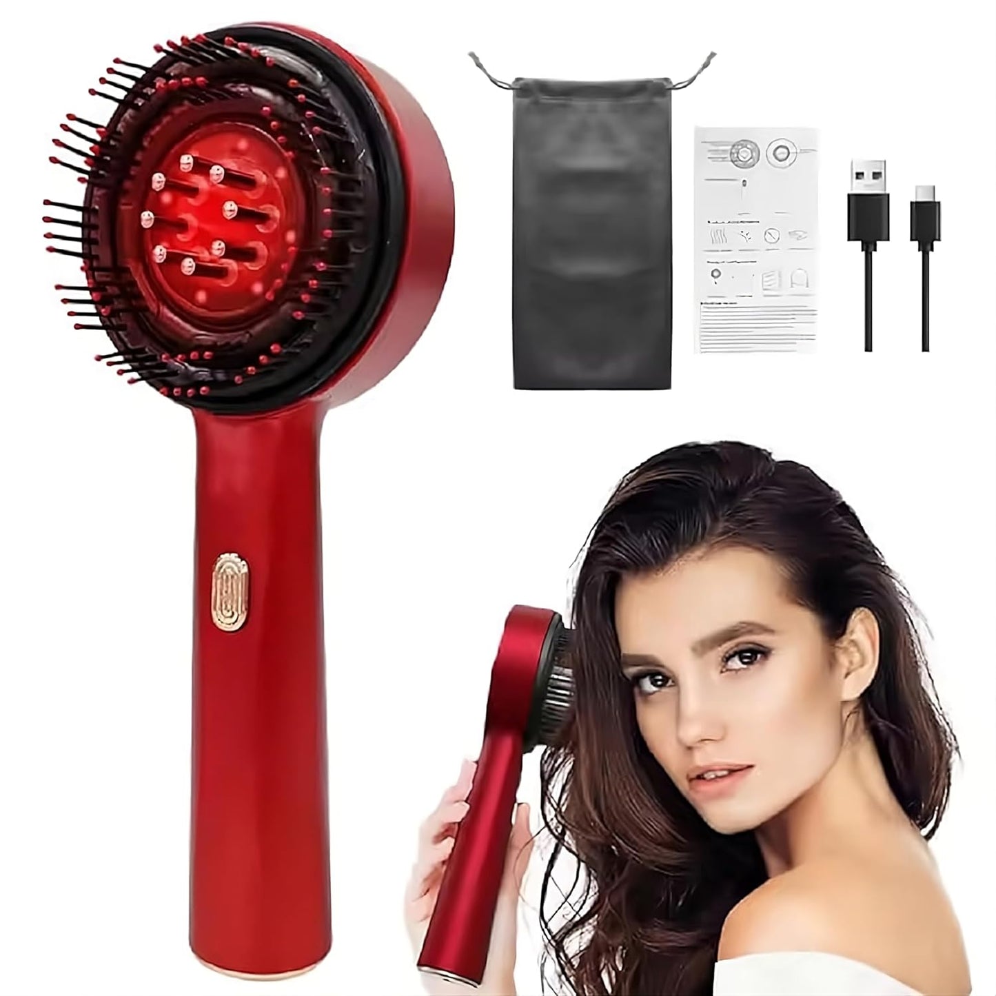 3-1 Red Light Therapy Scalp Massager | 6 Months Warranty | Upgraded ( Buy 1 Get 1 Free Limited Time Offer )